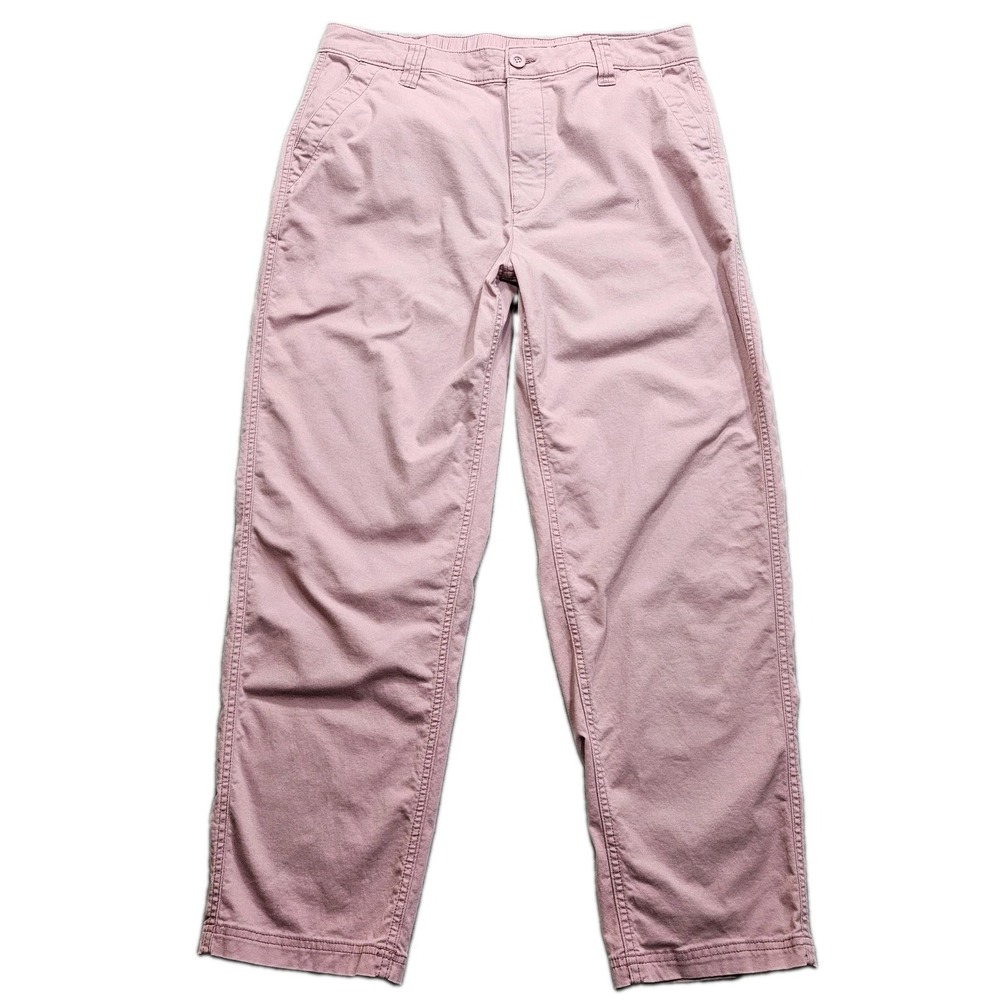 Old Navy OG Chino Pants Womens Large Dusty Rose High Rise Stretch Elastic Waist